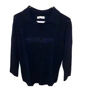 Ball of Cotton - L dark navy button down cardigan